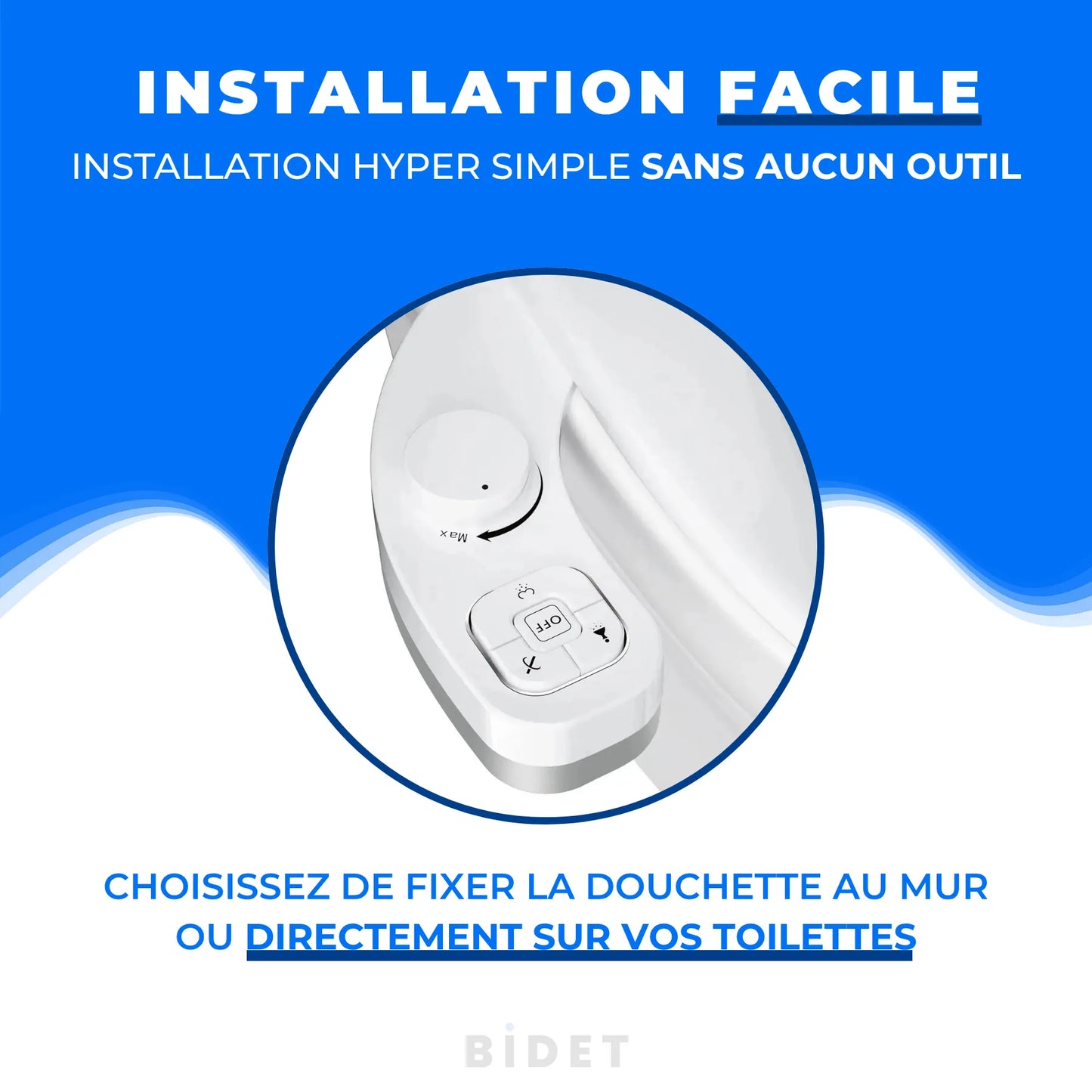 Bidet Double Buse Auto-Nettoyante - Toilettes Japonaises à fixer