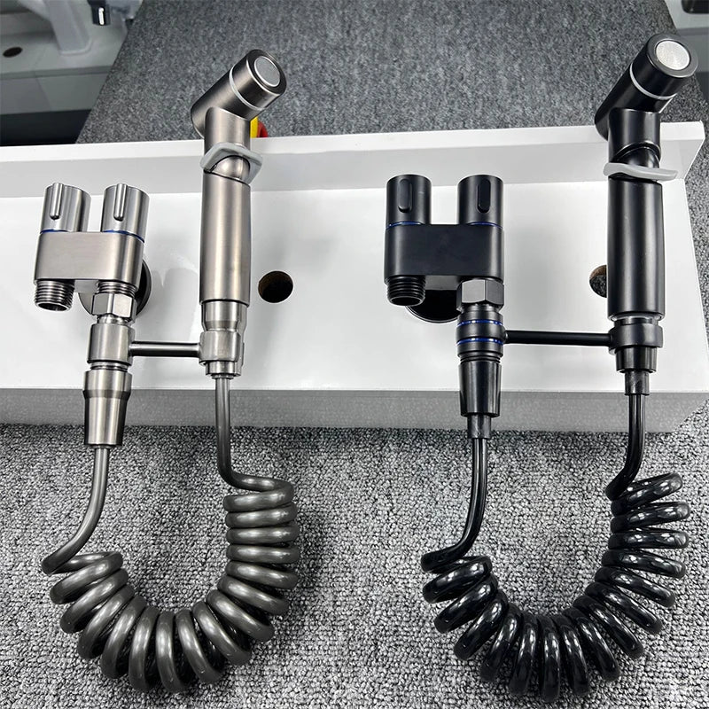 Douchette WC Portable 2026 – Double Sortie & Vanne d’Angle