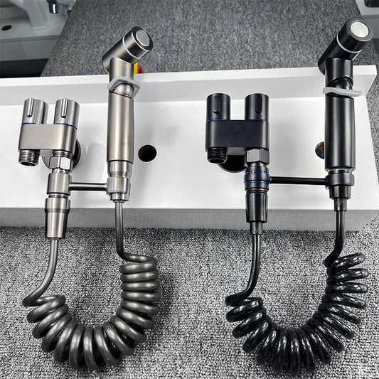 Douchette WC Portable 2026 – Double Sortie & Vanne d’Angle