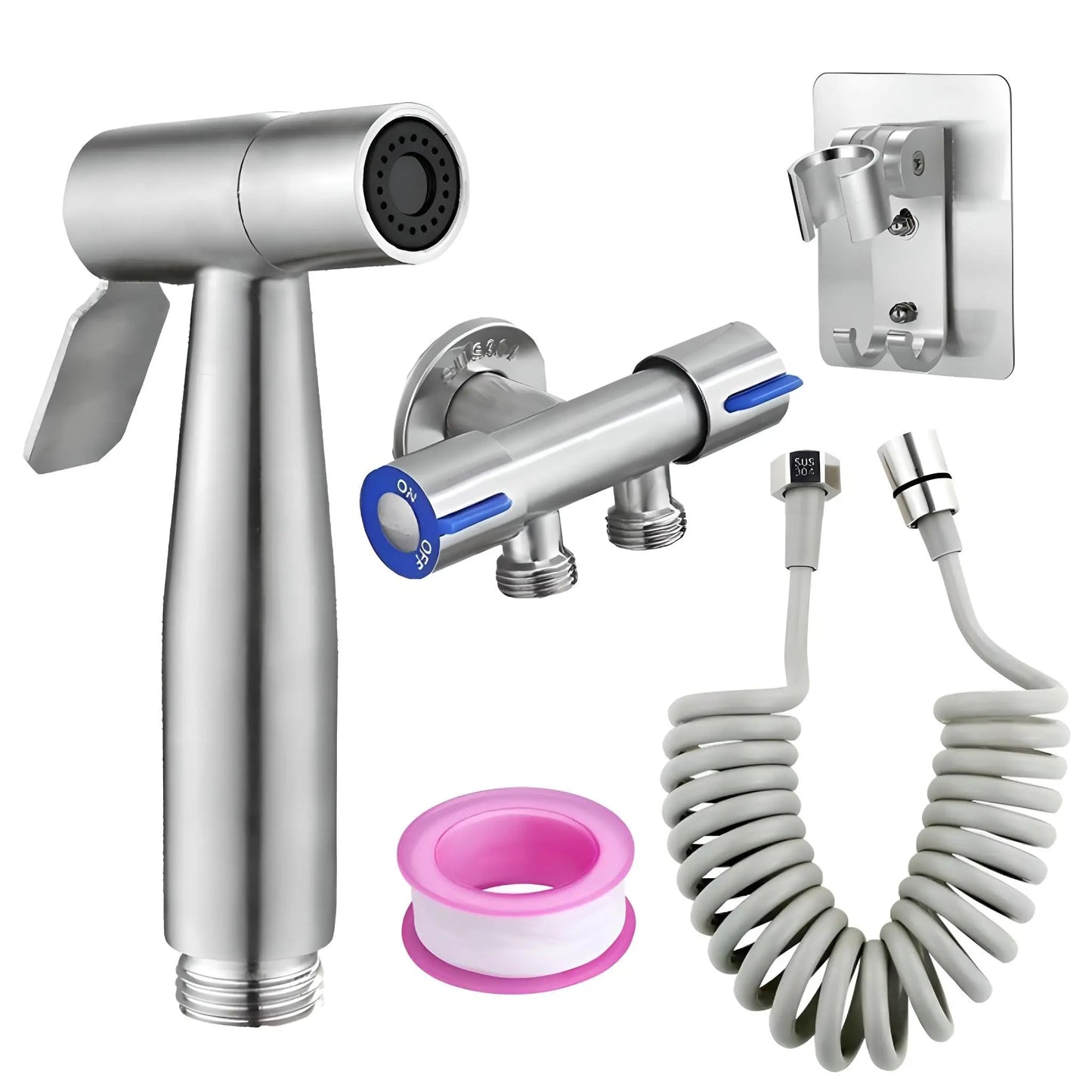 Douchette WC Acier Inox 304 – Kit Pistolet Jet Haute Pression