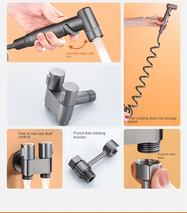 Kit Douchette Bidet WC – Double Sortie & Vanne d’Angle