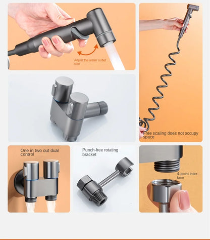 Kit Douchette Bidet WC – Double Sortie & Vanne d’Angle